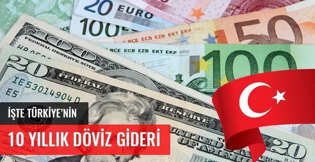 İŞTE TÜRKİYE'NİN 10 YILLIK DÖVİZ GİDERİ